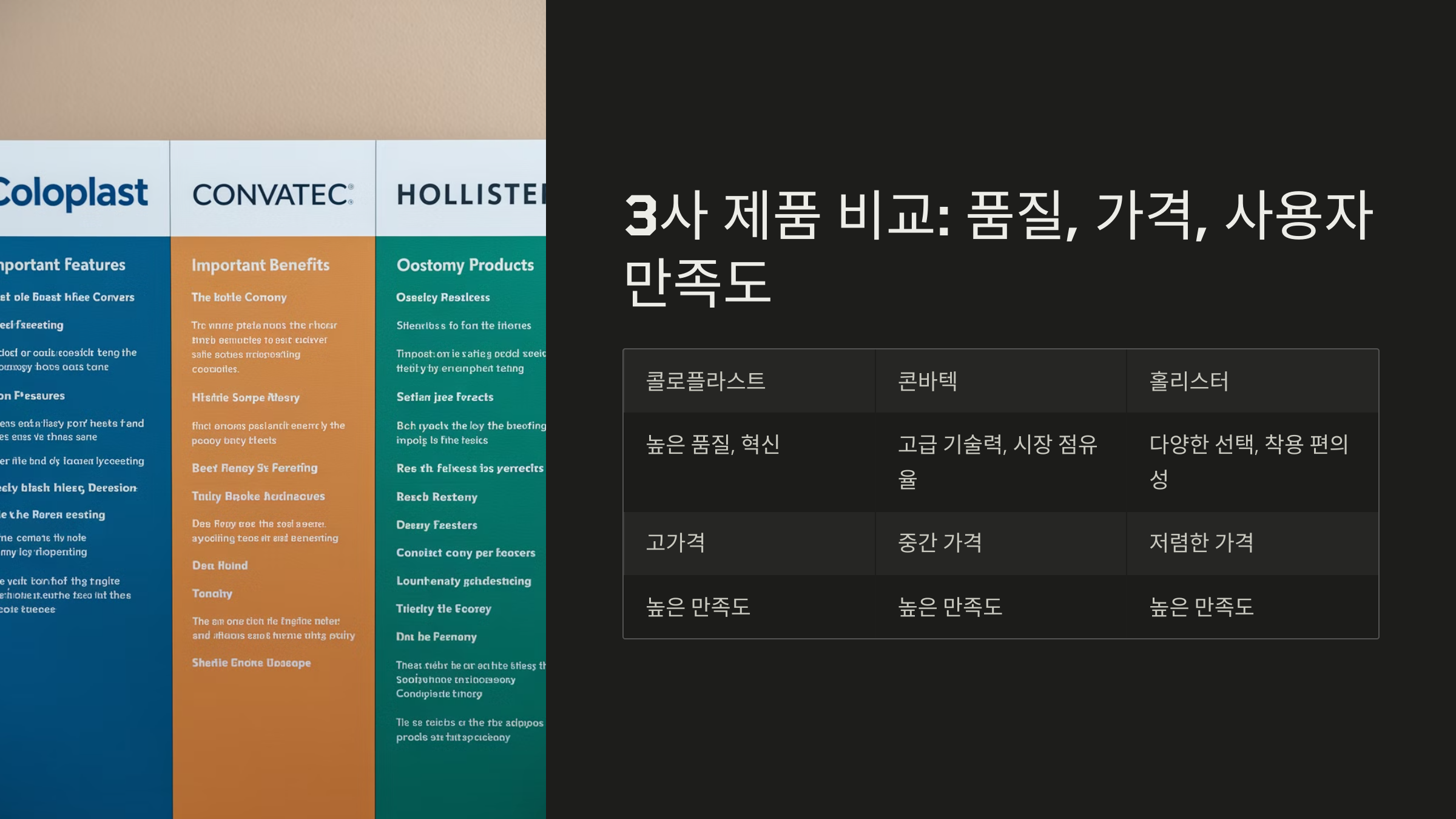 3사 제품비교