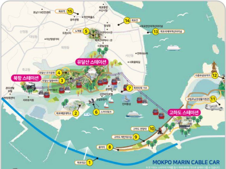 목포 케이블카 안내도