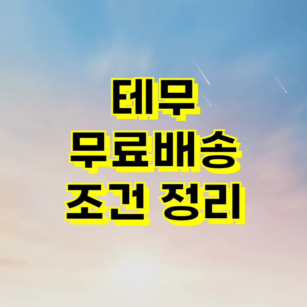 테무 무료배송 조건 정리