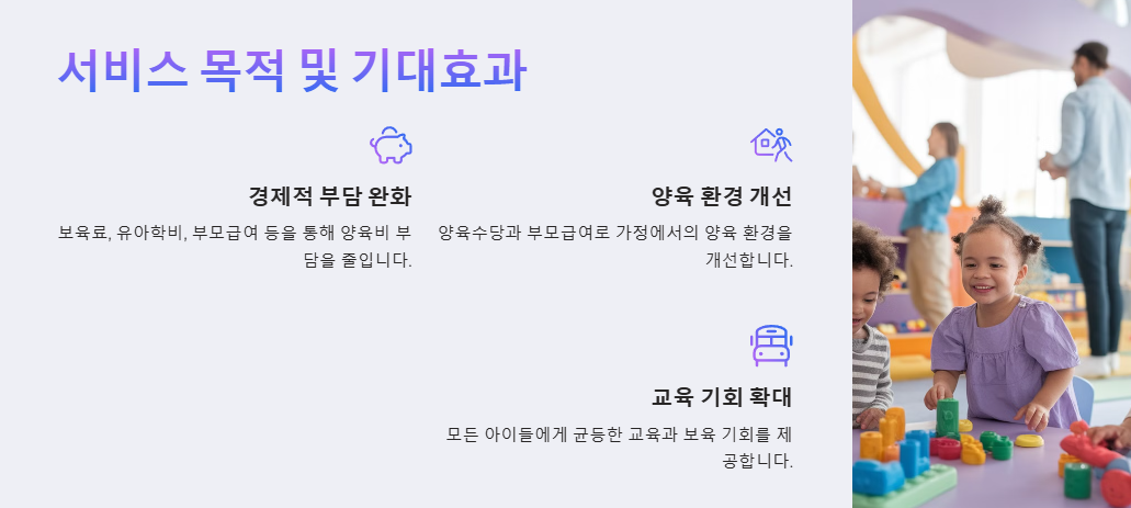 영유아 보육서비스 목적 및 기대효과