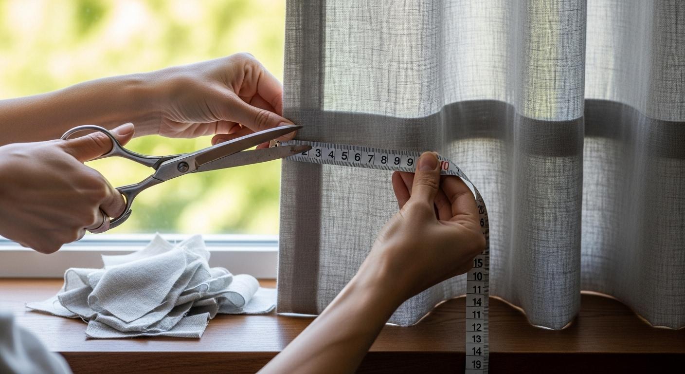 커텐 단 줄이기