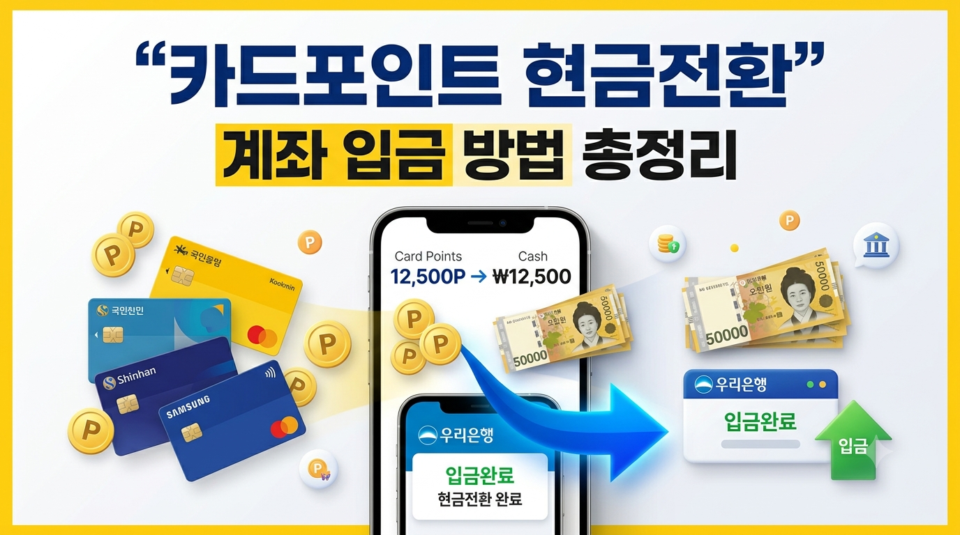 카드포인트 현금전환 입금 방법 총정리