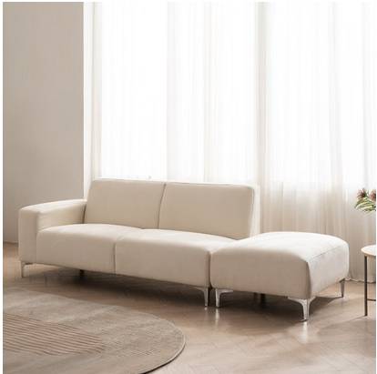 [삼익가구]모릭 아쿠아텍스 3인용 소파(스툴포함), 아이보리