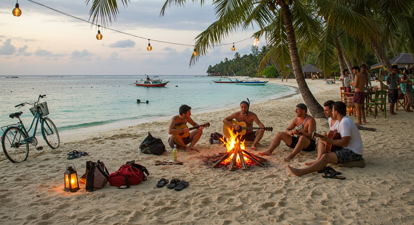 길리섬에서의 즐거운 모습