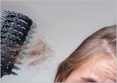 모낭의 단면 이미지와 탈모로 고민하는 사람들