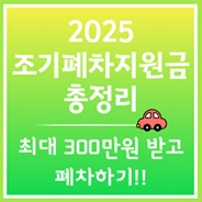 조기폐차지원금 총정리