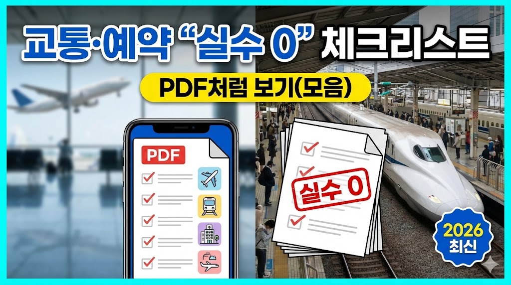 교통·예약 “실수 0” 체크리스트 PDF처럼 보기(모음)|2026 최신
