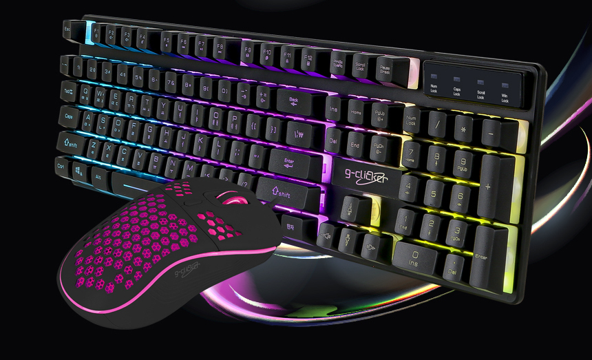 G-클리커 슈퍼 히어로 RGB 게이밍 키보드 마우스