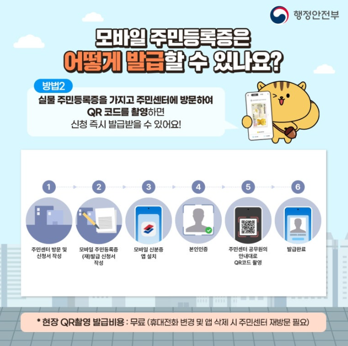 모바일 주민등록증 신청 방법