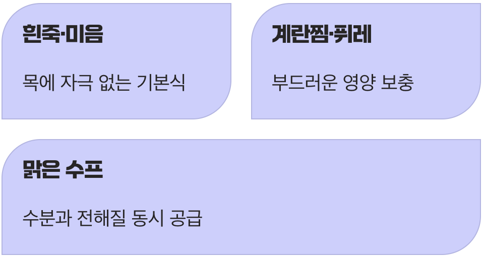 자극 없는 영양 보충, 부드러운 유동식