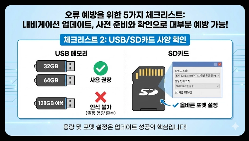 내비게이션 업데이트 오류 해결법