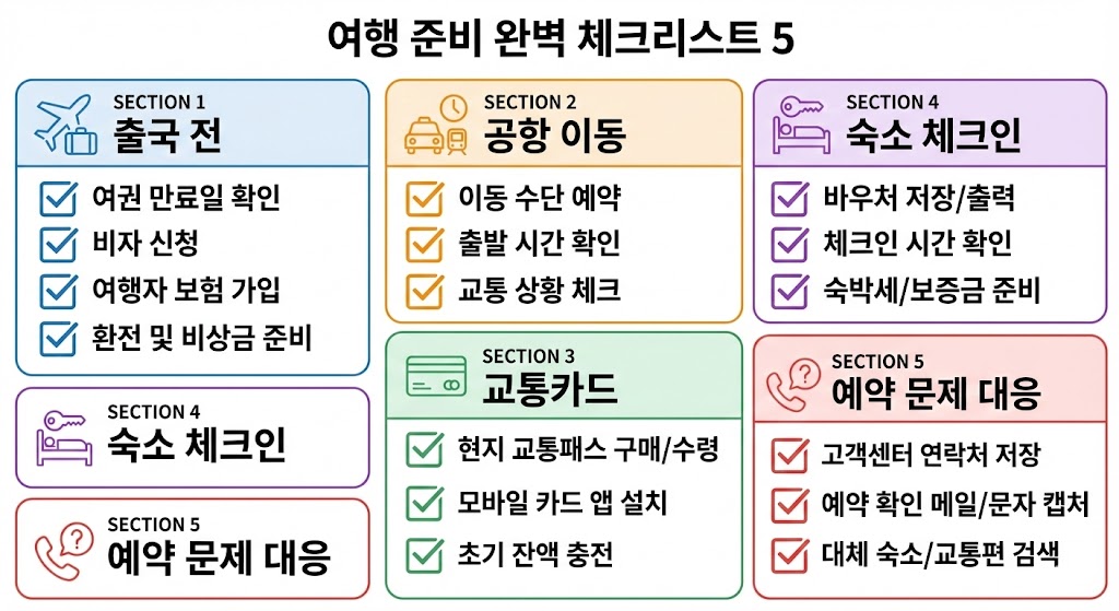 교통·예약 “실수 0” 체크리스트 PDF처럼 보기(모음)|2026 최신