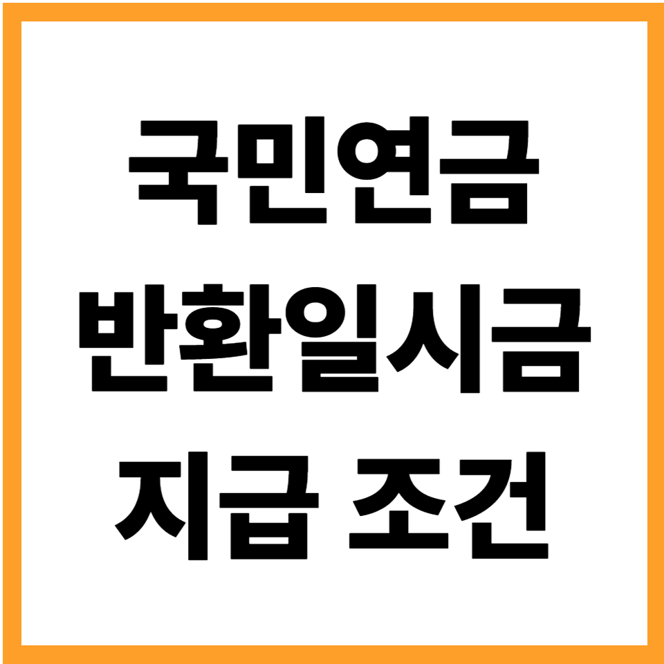 국민연금 반환일시금