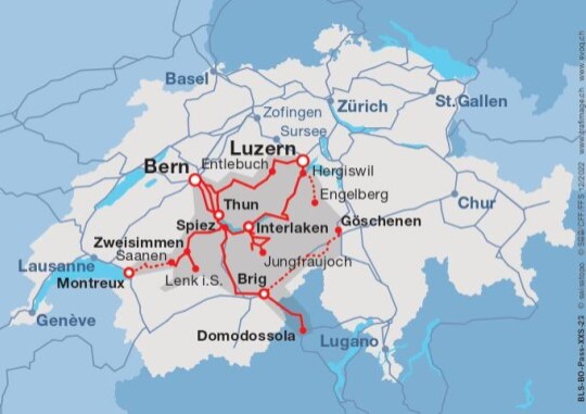 베르너오버란트 패스 이용 가능 지역