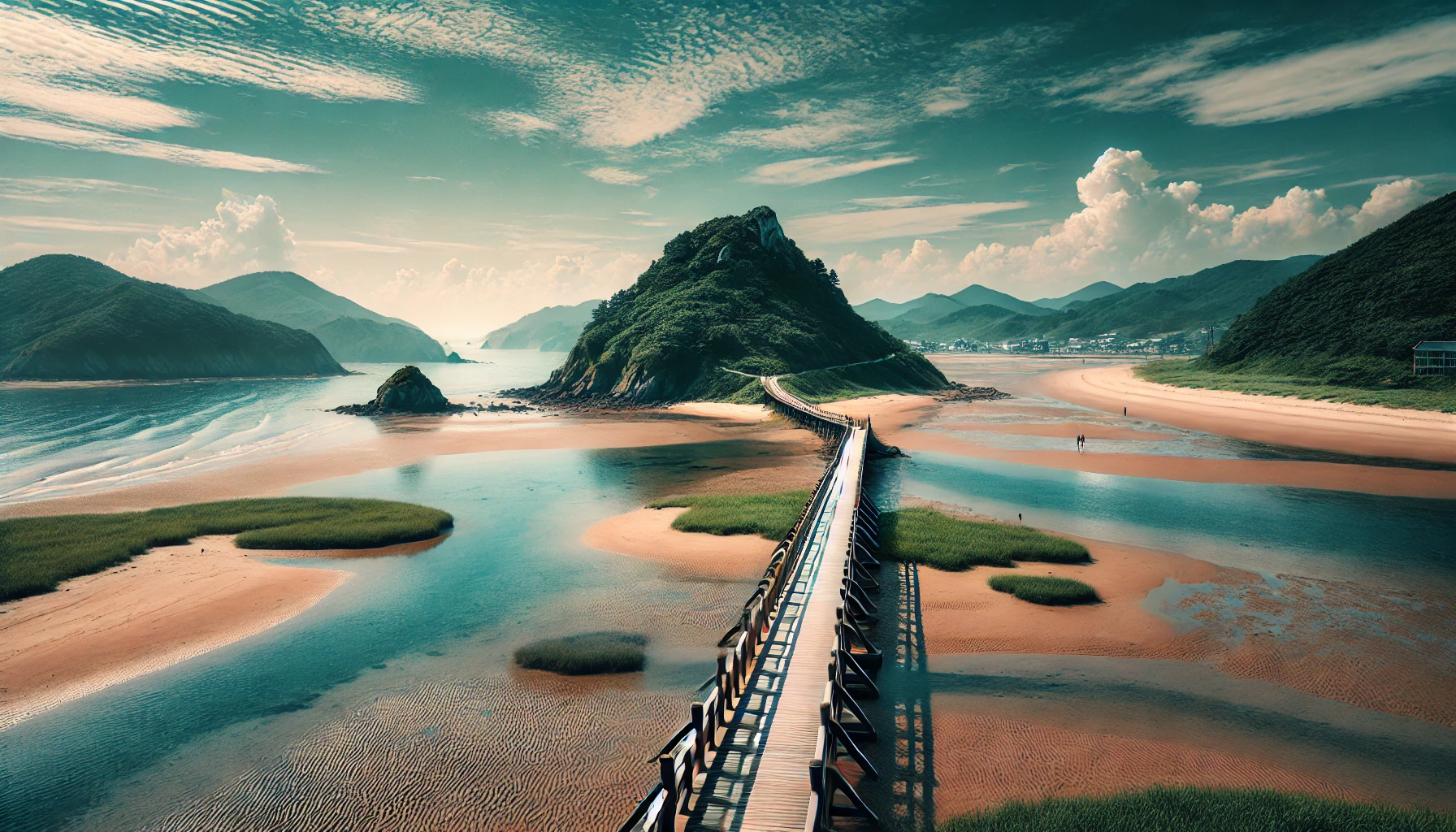 무의도의 아름다운 풍경을 담은 배경사진