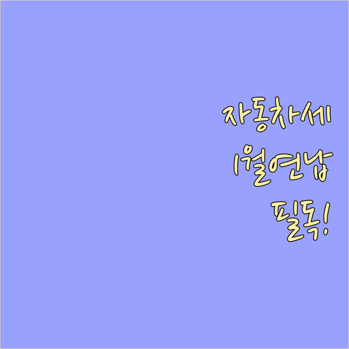 자동차세 1월 연납 신청 및 카드 무..