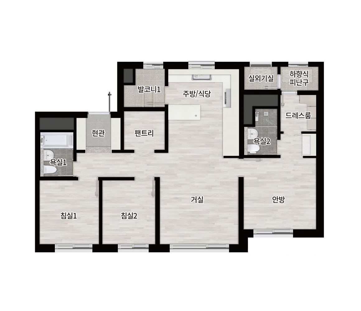 풍무역 롯데캐슬 시그니처 - 65A 평면도