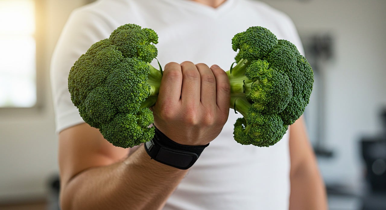 영양·운동 효과(브로콜리 아령사진)
