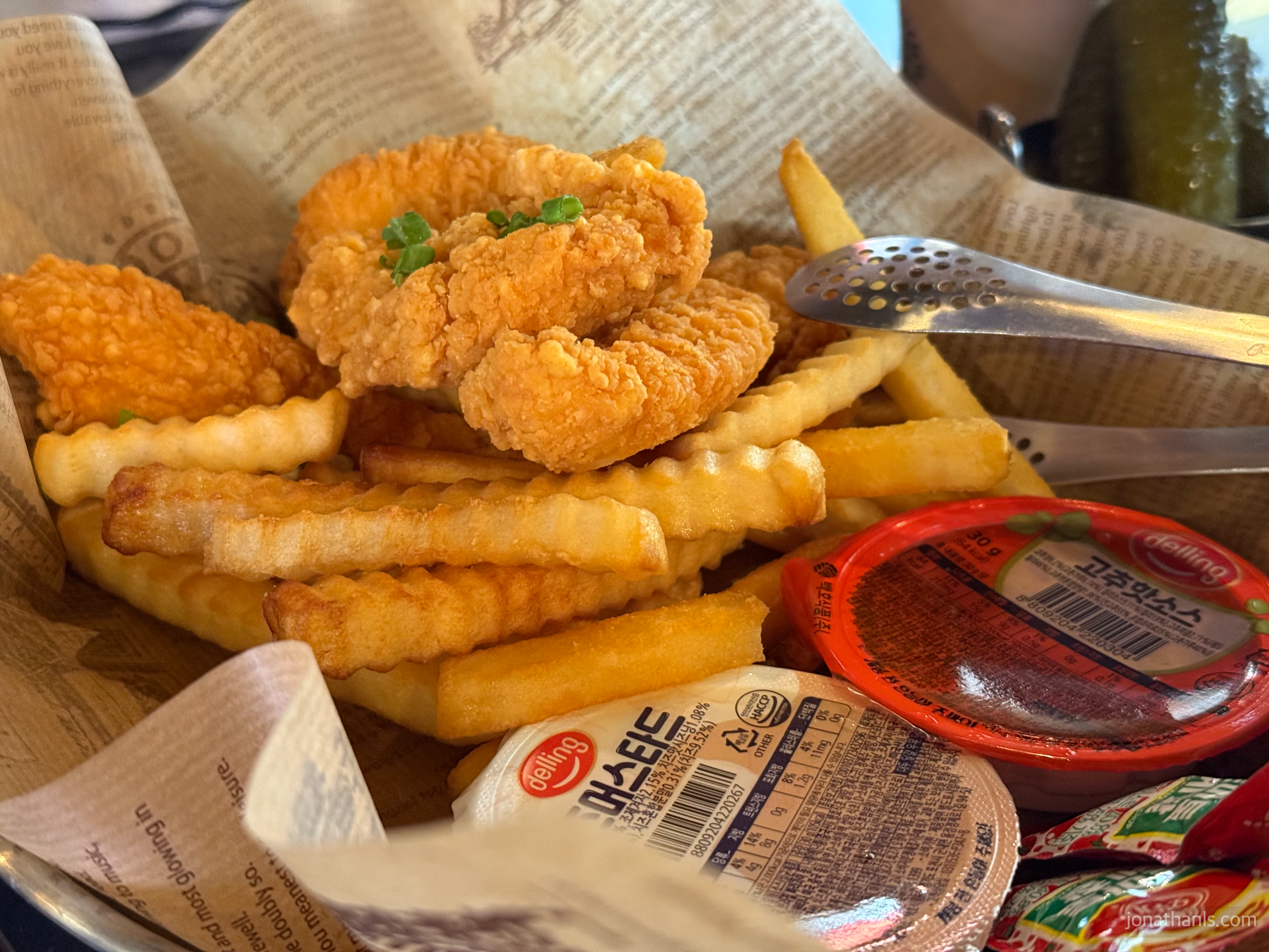 보정동 카페거리 시카고피자 치킨텐더, 후라이