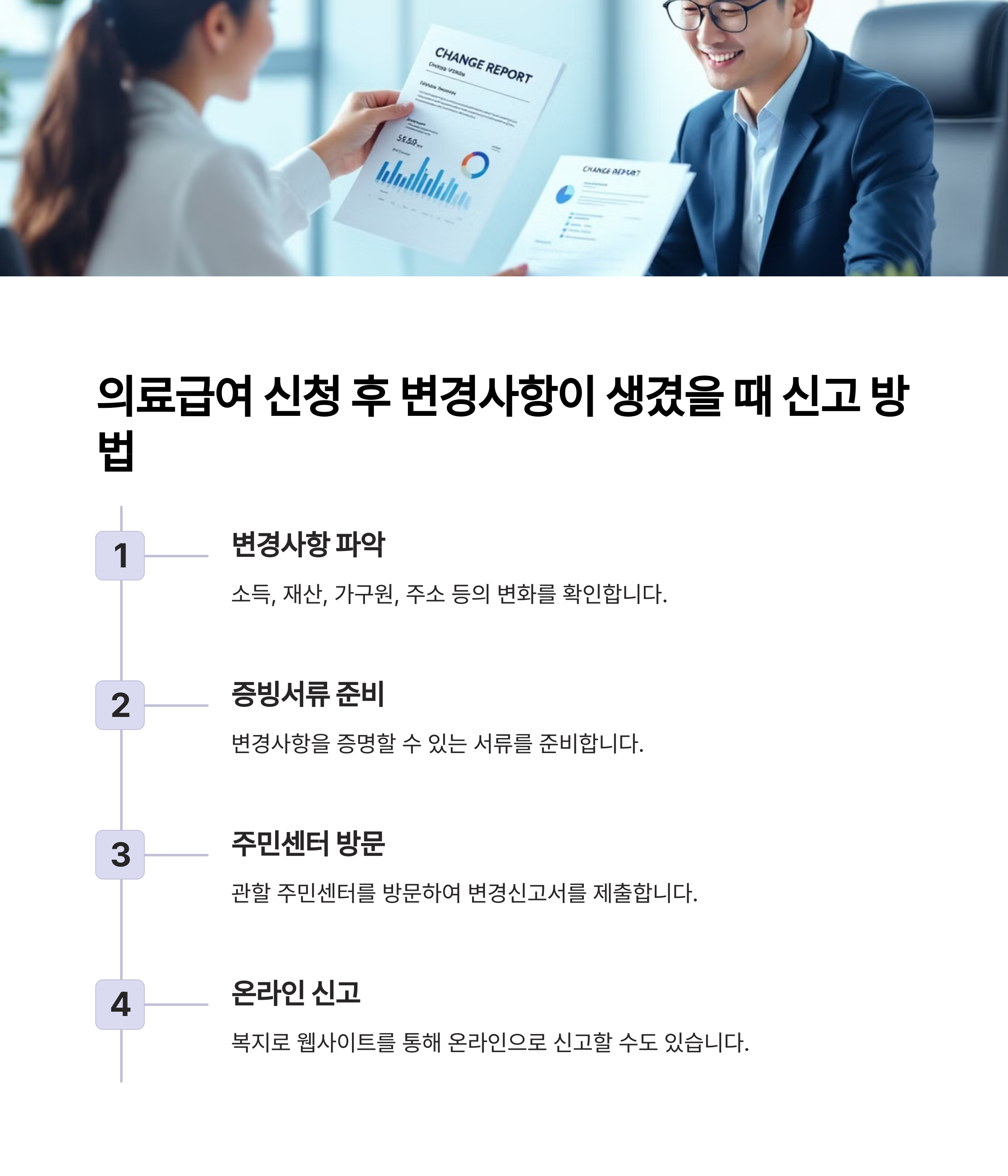 📢 의료급여 신청 후 변경사항이 생겼을 때 신고 방법