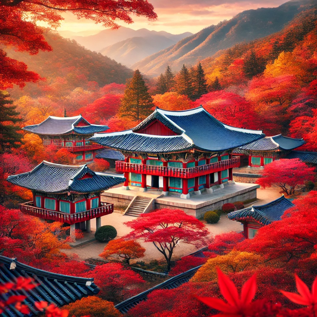 증심사 단풍 풍경, 고즈넉한 절과 울긋불긋한 가을나무들