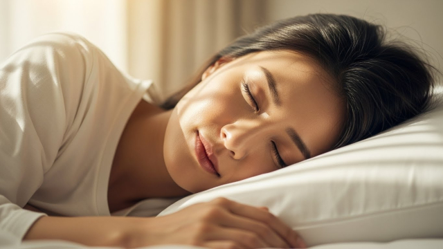 숙면 중인 여성의 평온한 얼굴