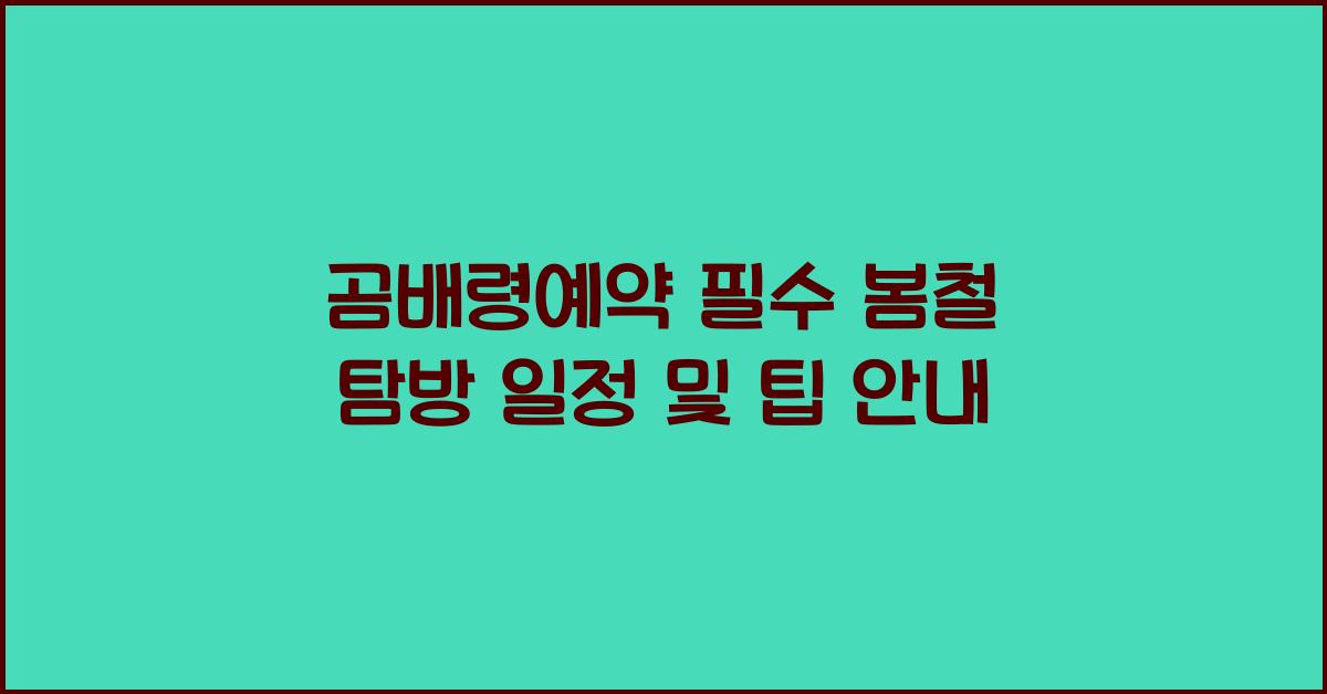 곰배령예약