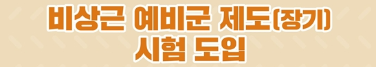 비상근 예비군 제도(장기) 시험 도입