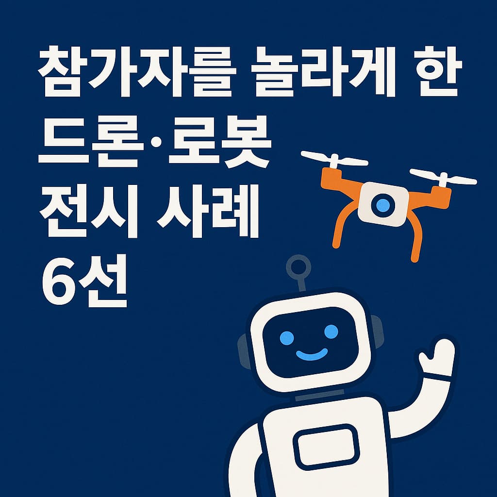 참가자를 놀라게 한 드론 로봇