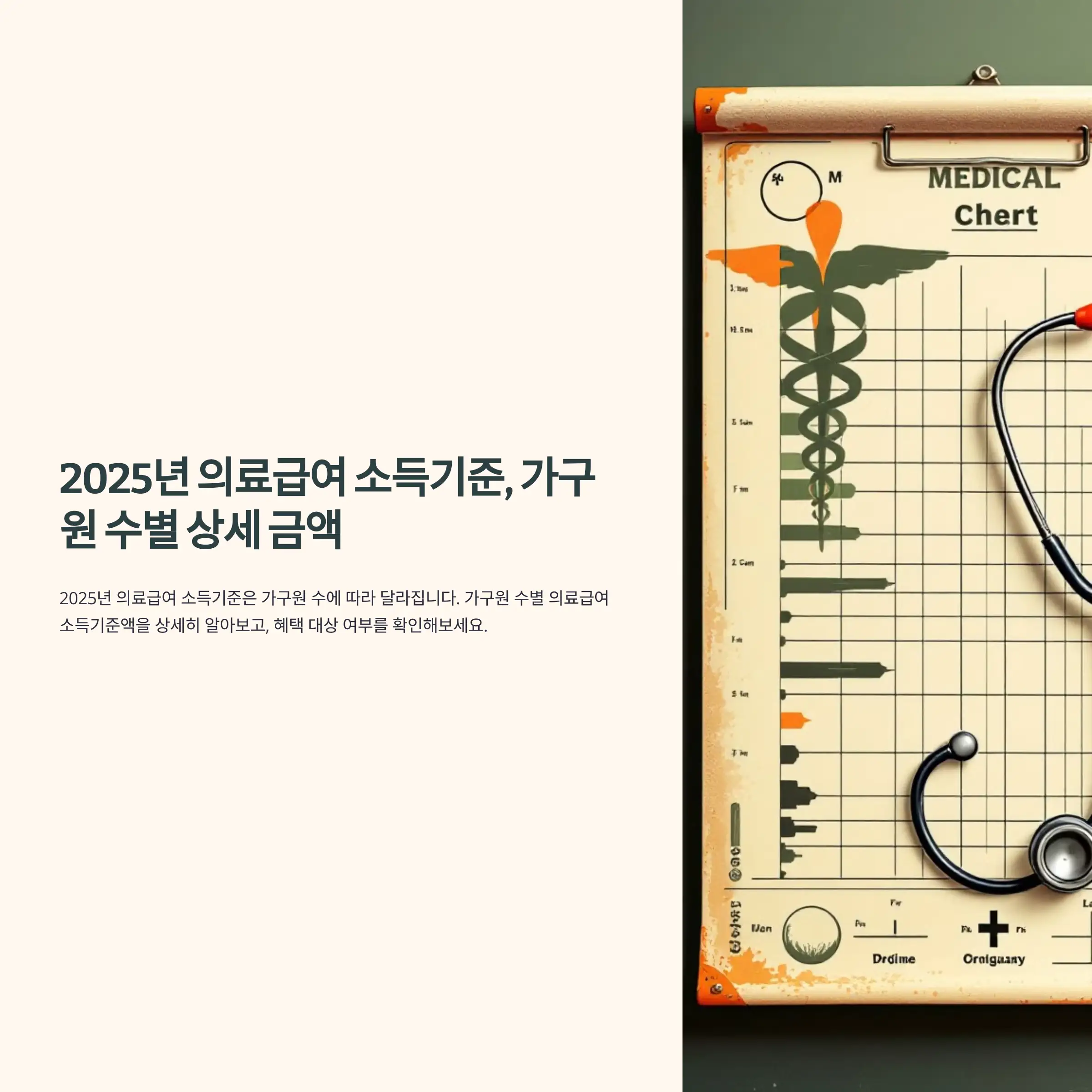 2025년 의료급여 소득기준, 가구원 수별 상세 금액