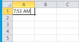 현재 시간을 단축키로 입력한 그림
