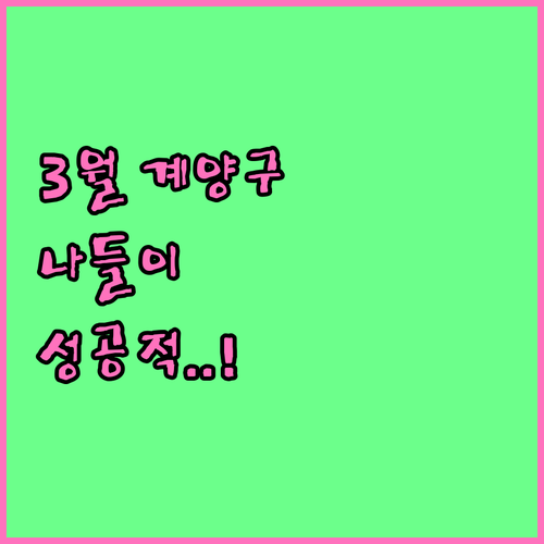 인천 계양구 3월 나들이 명소 정리 ..