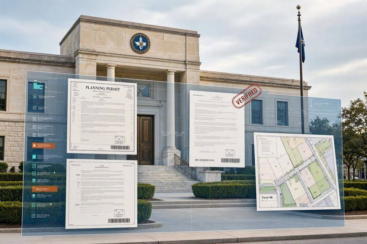 Official state government building overlay with planning permits and verified project documents.