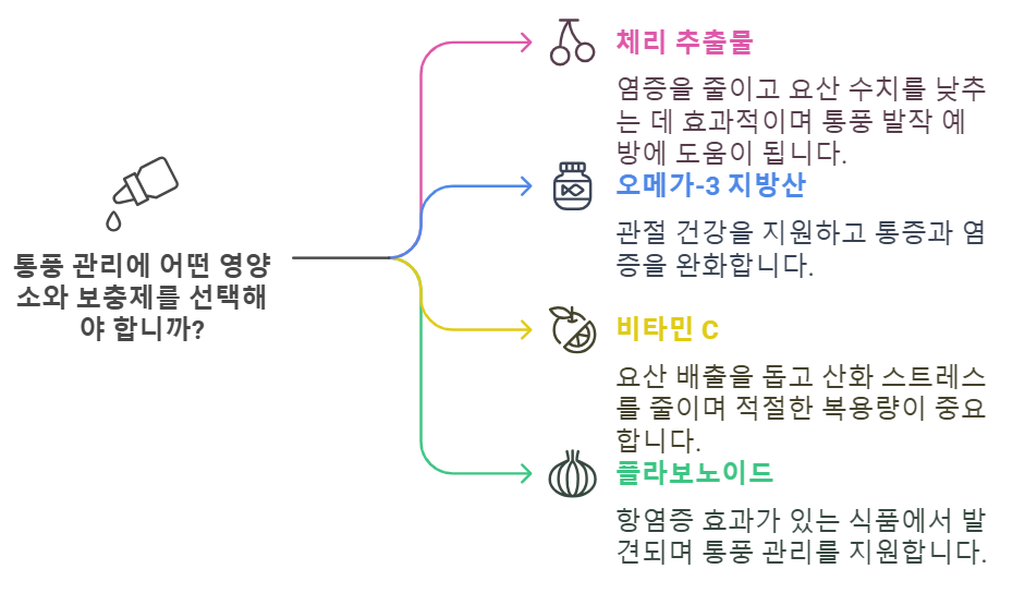 통풍에 좋은 영양제와 영양소