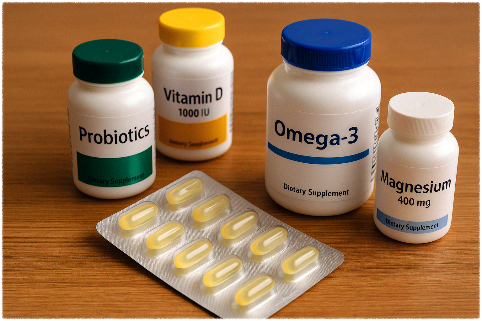 건강 보조식품들의 이미지