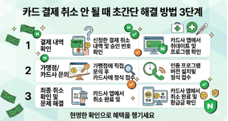 카드 결제 취소 오류 시 초간단 해결 방법 3단계 가이드