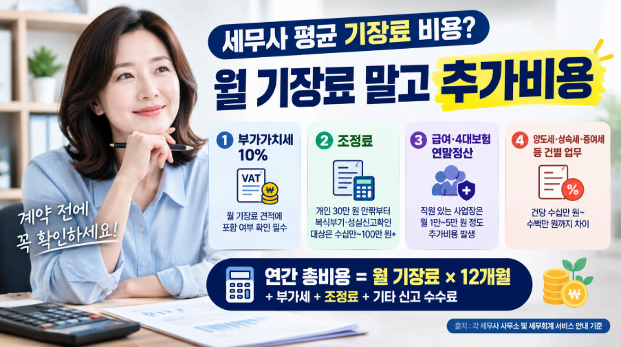 세무사 평균 기장료 비용 이미지사진