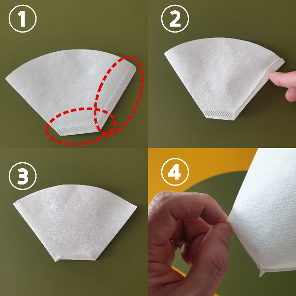 미스터 클레버 (Mr. Clever) : 손쉽게 커피를 추출할 수있는 드리퍼_종이필터 접는 방법 1 - 4