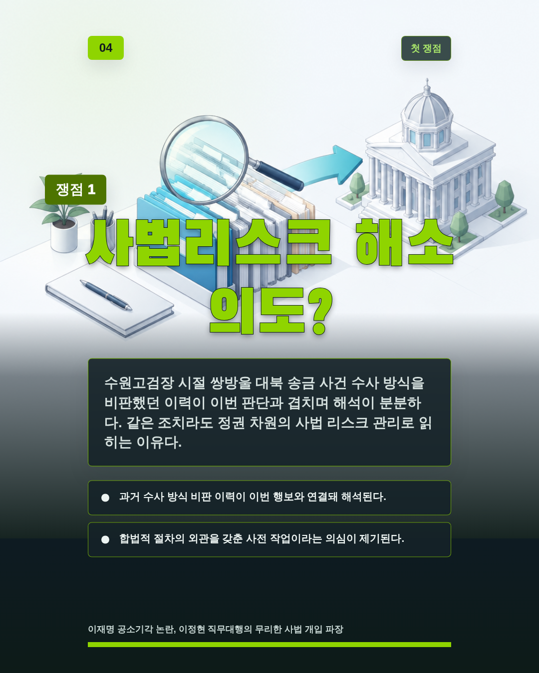 사법리스크 해소 의도?