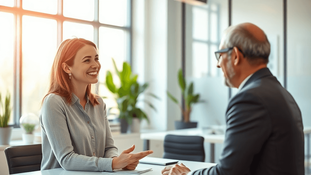 상대방 말에 귀 기울이며 경청하는 모습