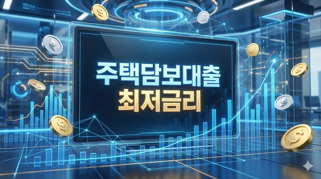 주택담보대출 최저금리 비교 화면 인포그래픽