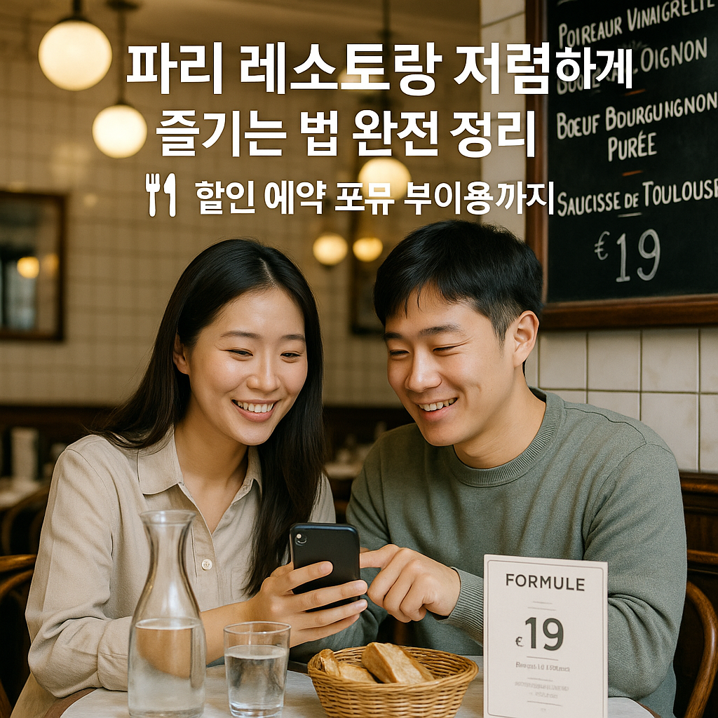 파리 레스토랑 저렴하게 즐기는 법 완전 정리 할인 예약 포뮈 부이용까지