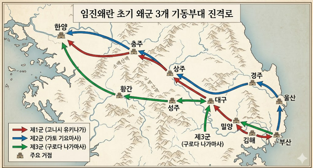 임진왜란 다축 기동 전략