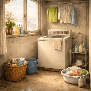 80~90년대 가정의 세탁기 설치 환경 모습
