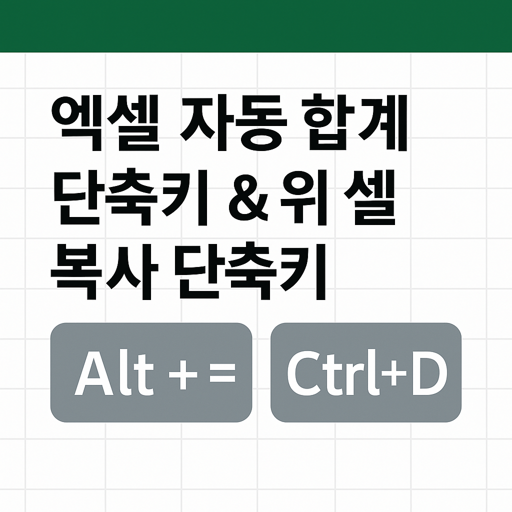 자동 합계 단축키 &amp; 위 셀 복사