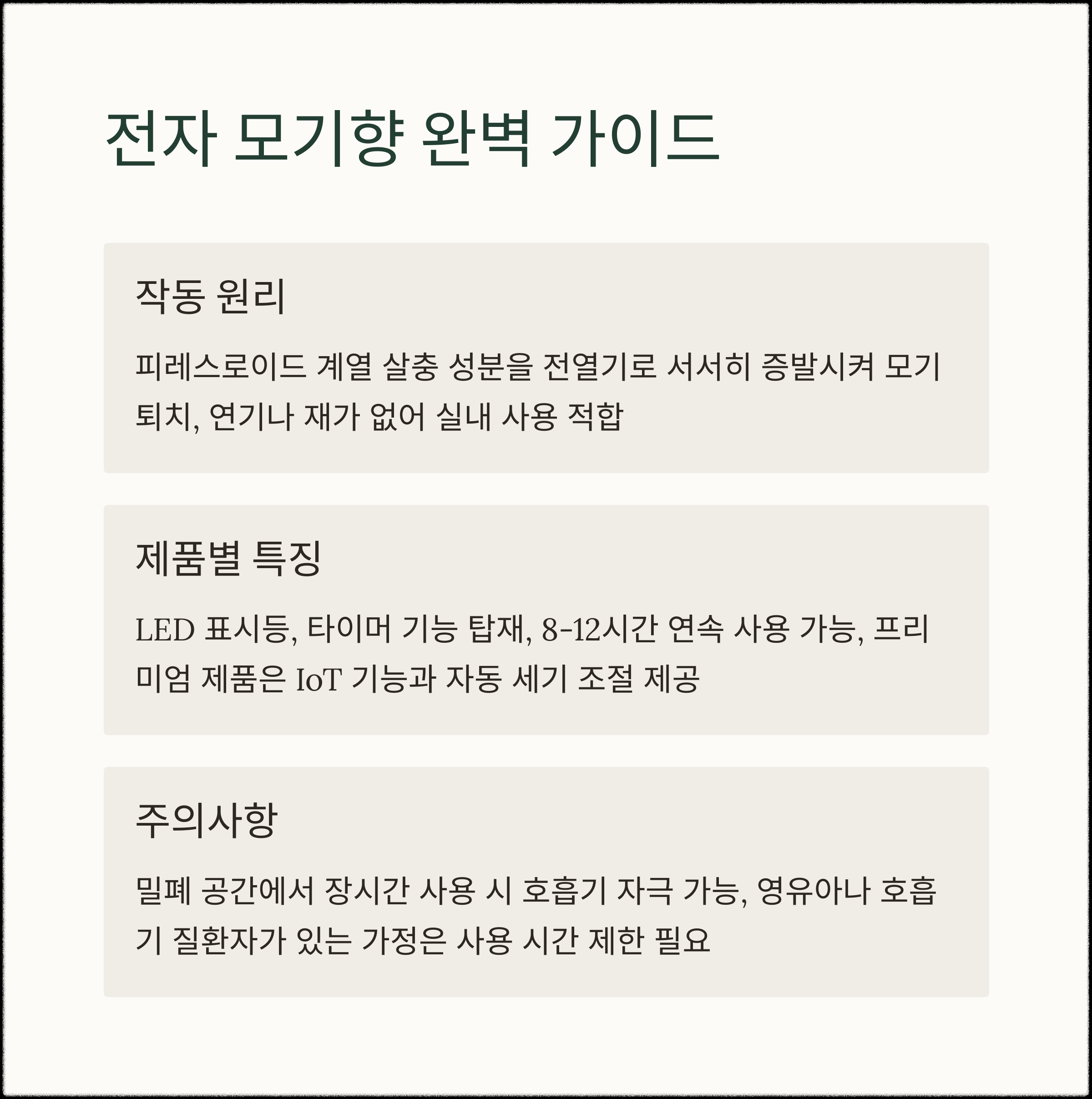 여름철 모기 퇴치법 총정리! 전자 모기향부터 천연 기피제까지 비교