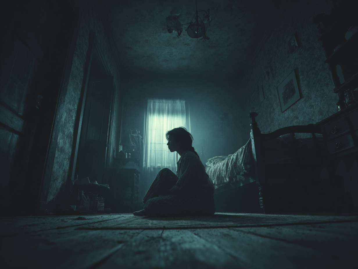 어두운-방-안에-앉아있는-여성