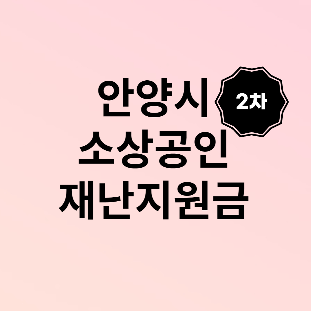 안양 소상공인 재난지원금