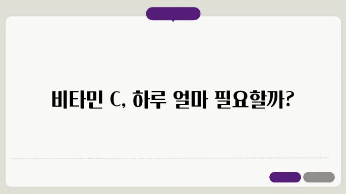 비타민 c 하루 권장량
