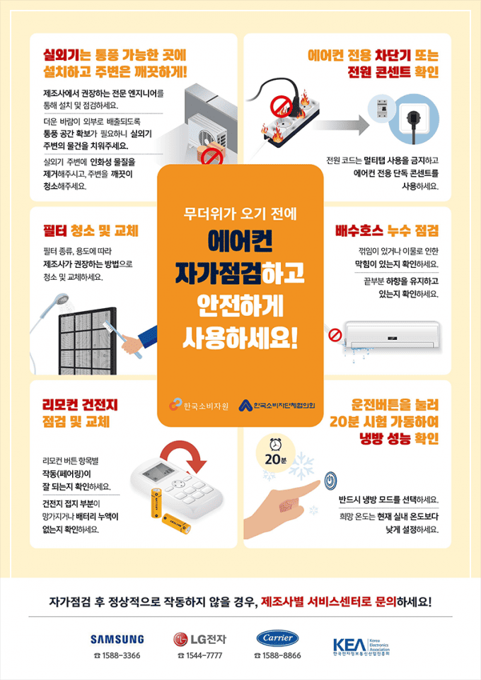 에어컨 사전 점검 중요성 안내 이미지